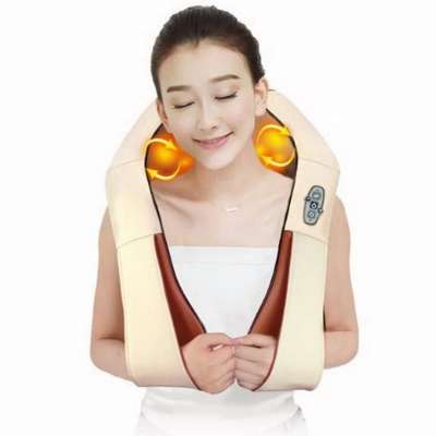 Automatic Timer Heating 12v Electric Kneading Neck Cordless Massage Pillow Neck And Shoulder Massager With Heat